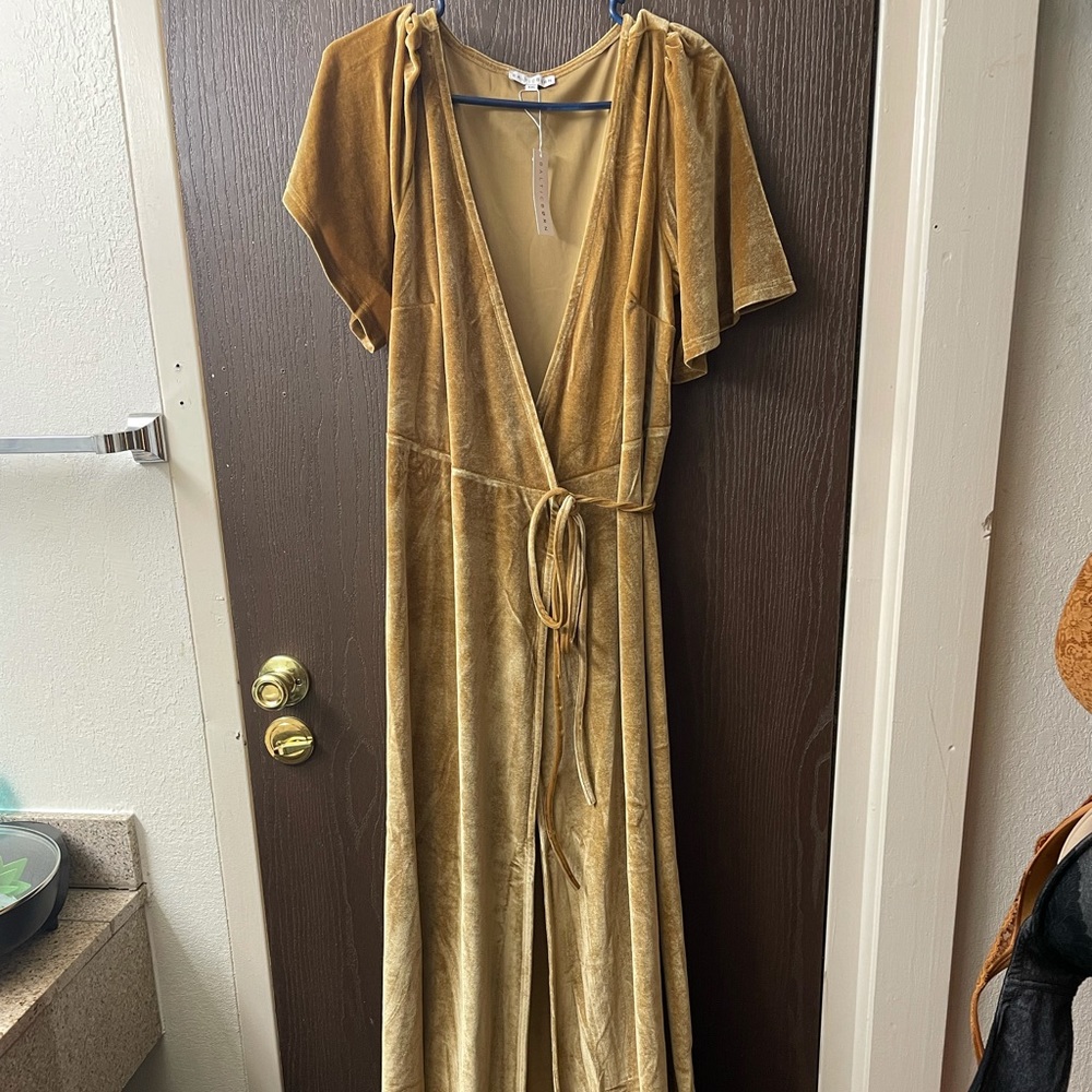Gold floor length dress